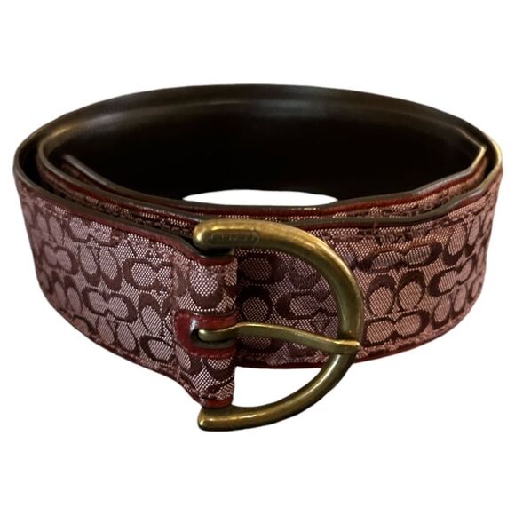 Coach Signature Purple Burgundy Belt size Med ⭐️ - Picture 1 of 5